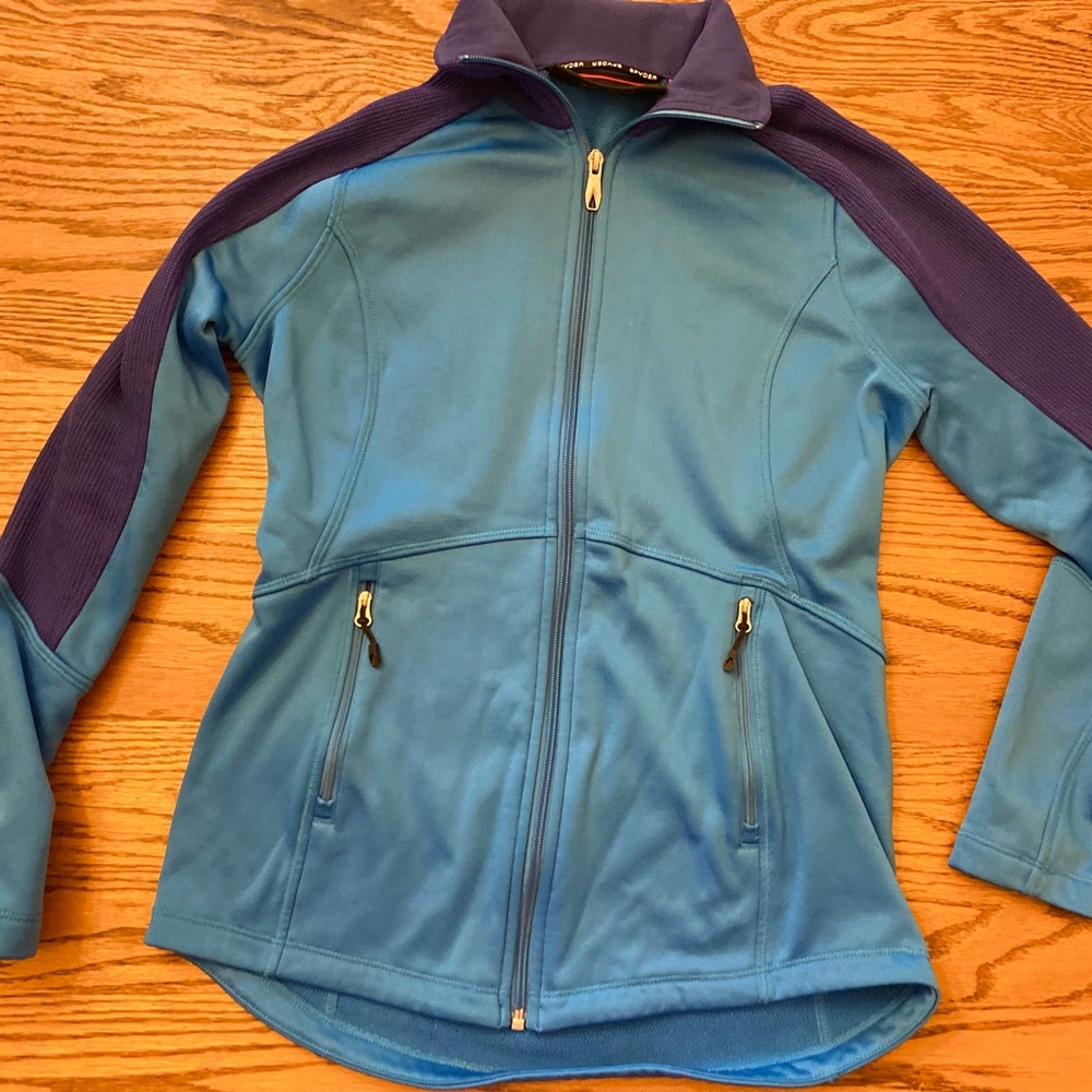 Spyder Ladies Med. Fleece Lined Zip Up Light Jacket Bright Blue